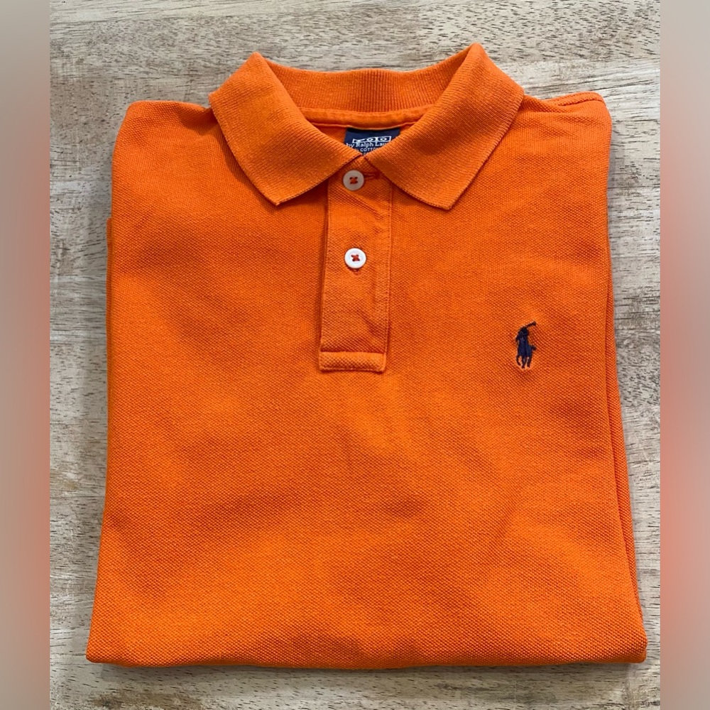 Polo Ralph Lauren Big Boys’ Sz M Orange Iconic Mesh Polo Shirt‎
